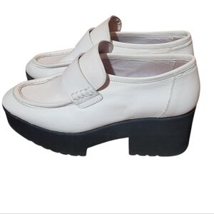 Maje White Chunky Platform Loafers Made In Spain Y2K Style Size 39 (US 9)